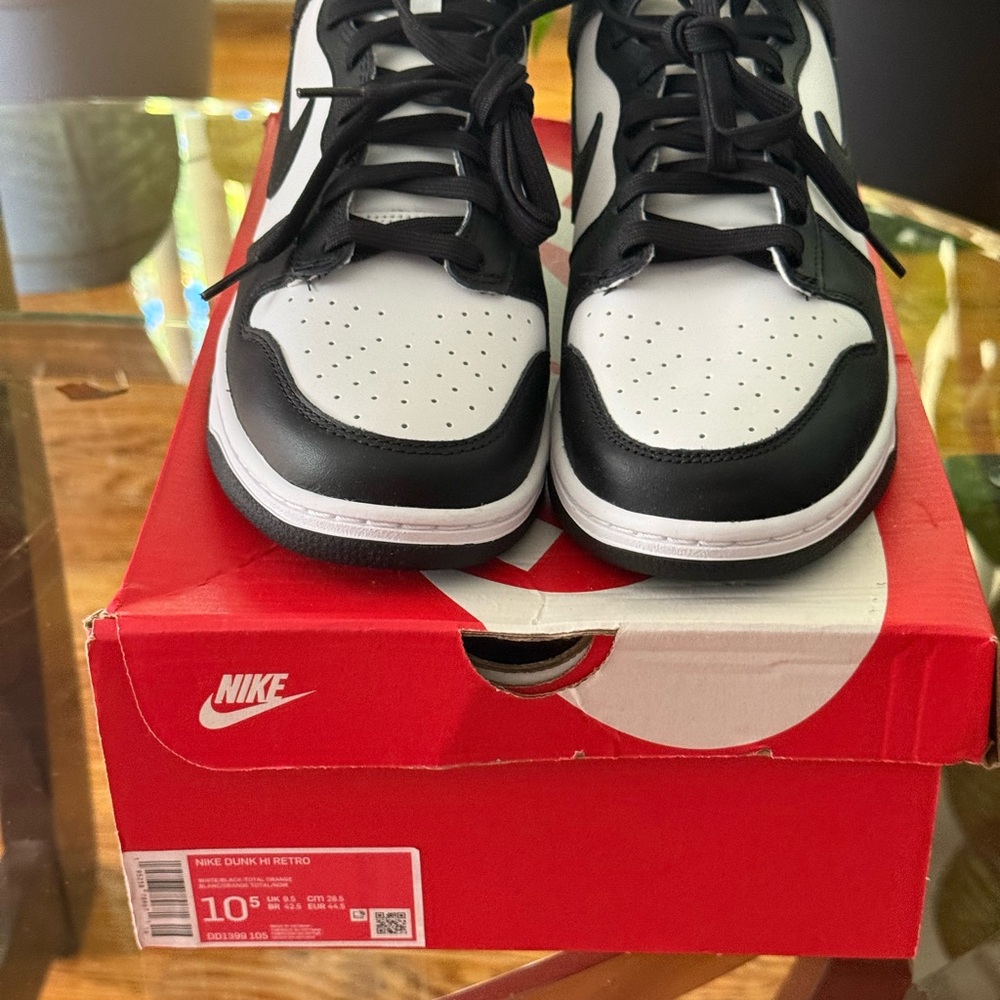 Nike Dunk Hi Retro in White and Black